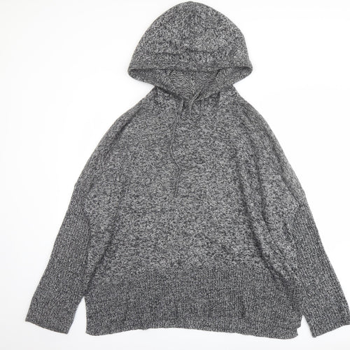 Gap Womens Grey Round Neck Nylon Pullover Jumper Size XL