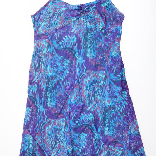 Joanna Hope Womens Multicoloured Geometric Polyester Tank Dress Size 22 Round Neck Pullover