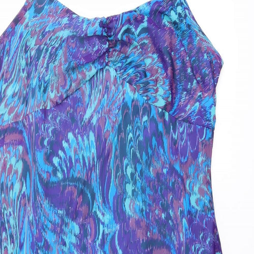 Joanna Hope Womens Multicoloured Geometric Polyester Tank Dress Size 22 Round Neck Pullover