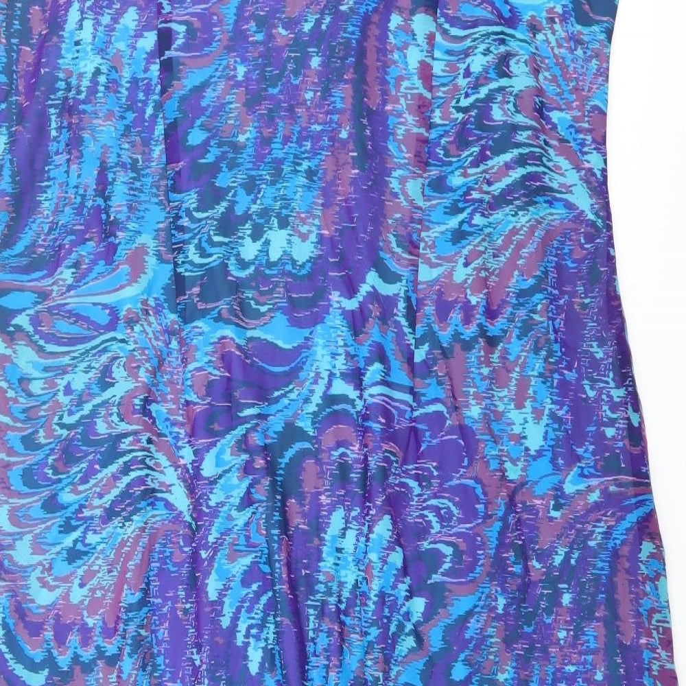 Joanna Hope Womens Multicoloured Geometric Polyester Tank Dress Size 22 Round Neck Pullover