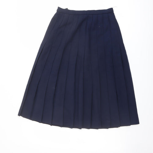 Reldan Womens Blue Wool Pleated Skirt Size 12 Zip