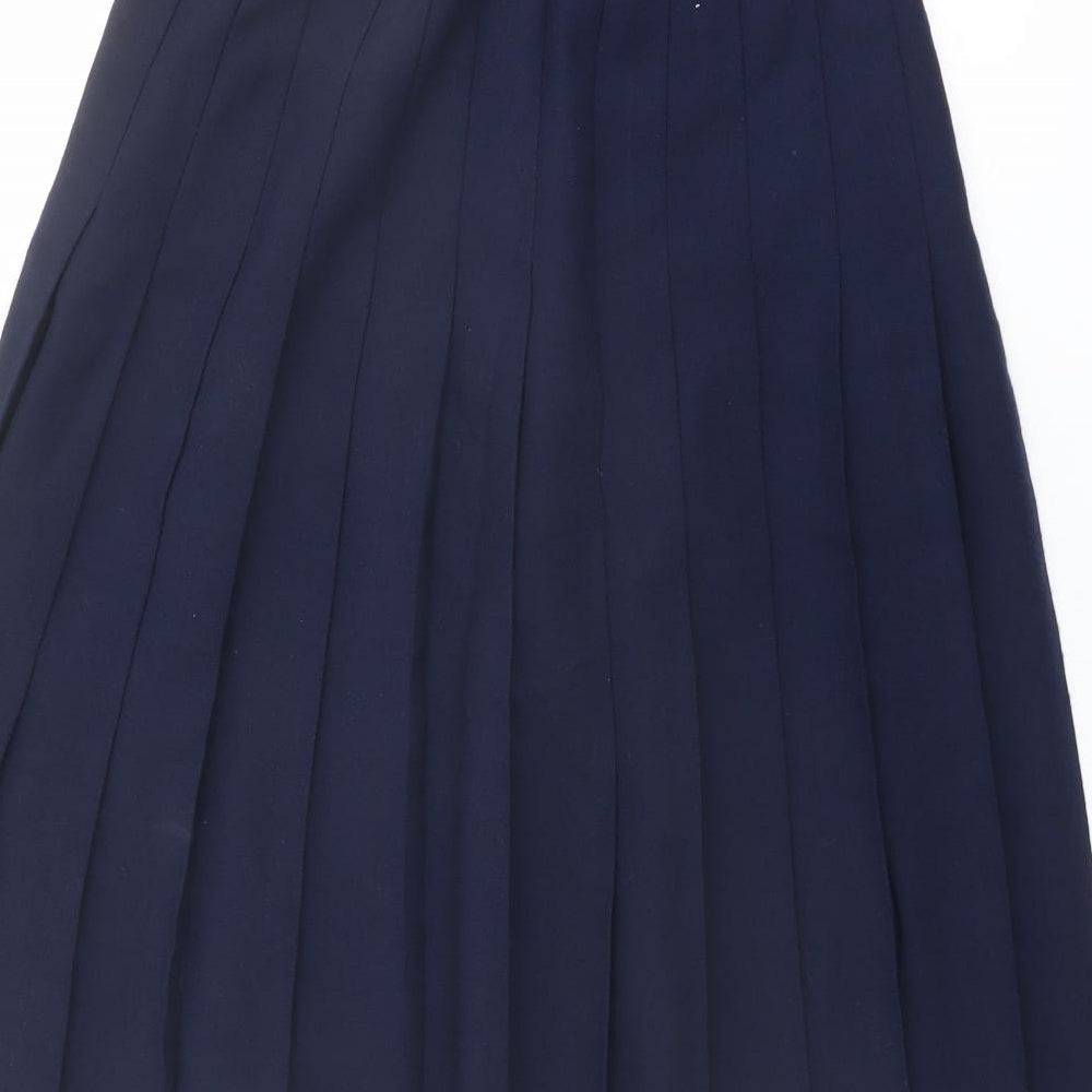 Reldan Womens Blue Wool Pleated Skirt Size 12 Zip