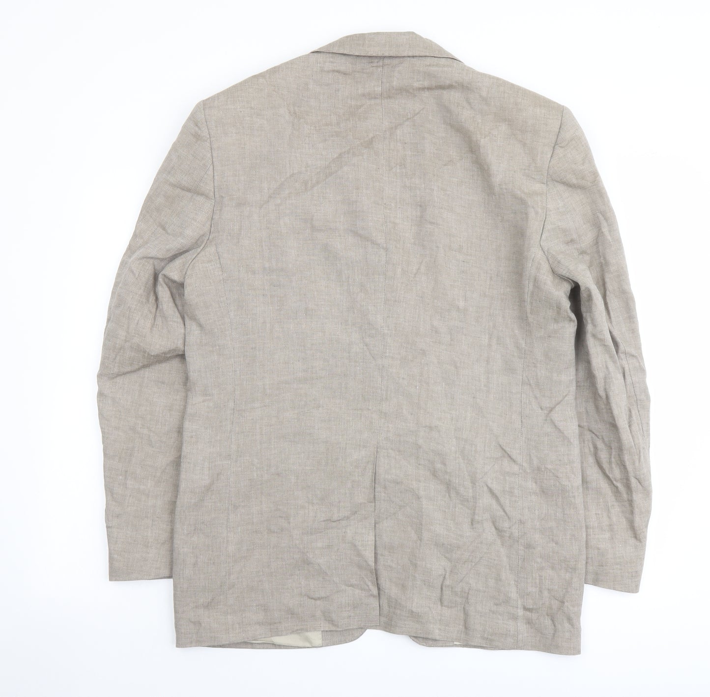 Marks and Spencer Mens Beige Linen Jacket Suit Jacket Size 38 Regular