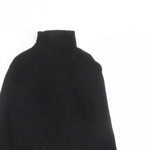 Marks and Spencer Womens Black Roll Neck Viscose Pullover Jumper Size 12