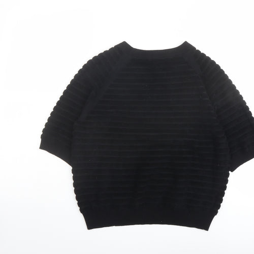 COS Womens Black Round Neck Cotton Pullover Jumper Size S
