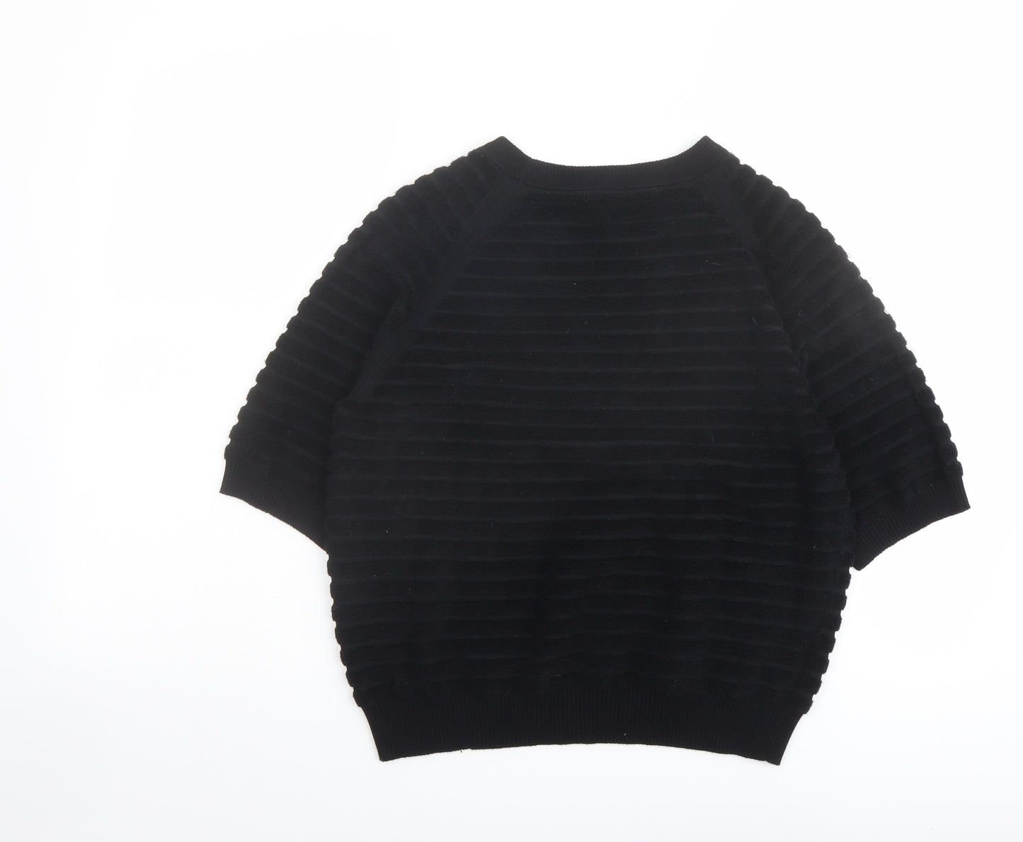 COS Womens Black Round Neck Cotton Pullover Jumper Size S