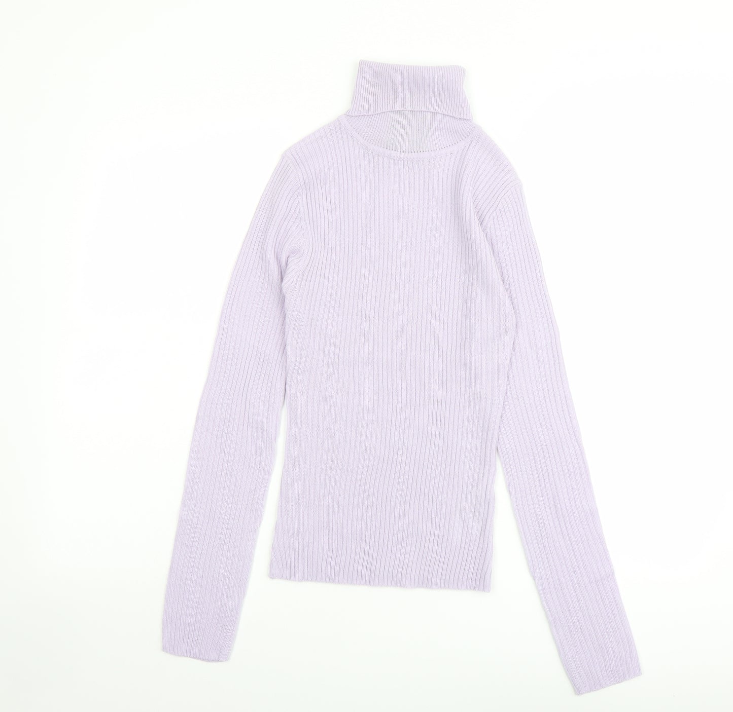 COLLUSION Womens Purple Roll Neck Acrylic Pullover Jumper Size 6