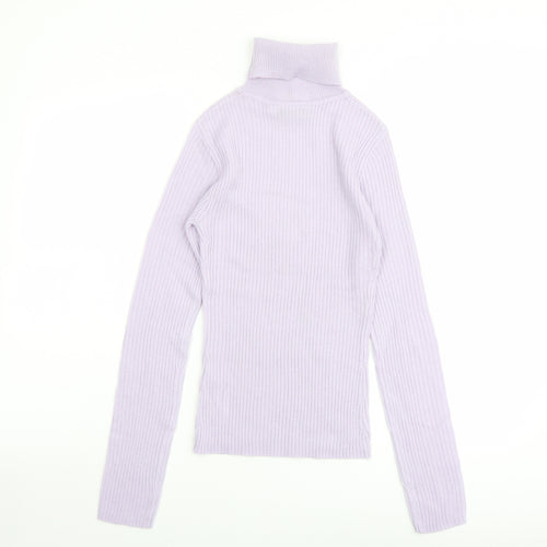 COLLUSION Womens Purple Roll Neck Acrylic Pullover Jumper Size 6
