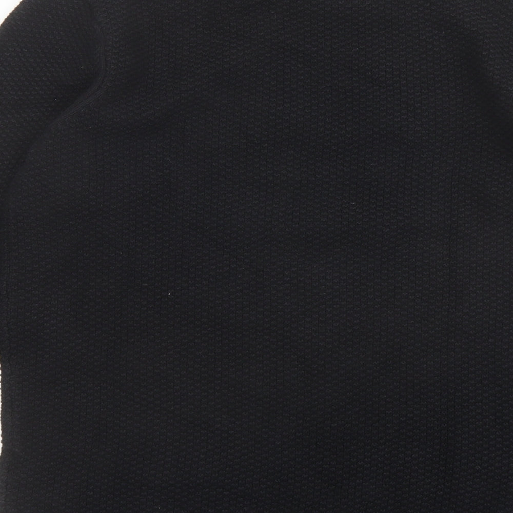 JACK & JONES Mens Black Round Neck Cotton Pullover Jumper Size S Long Sleeve