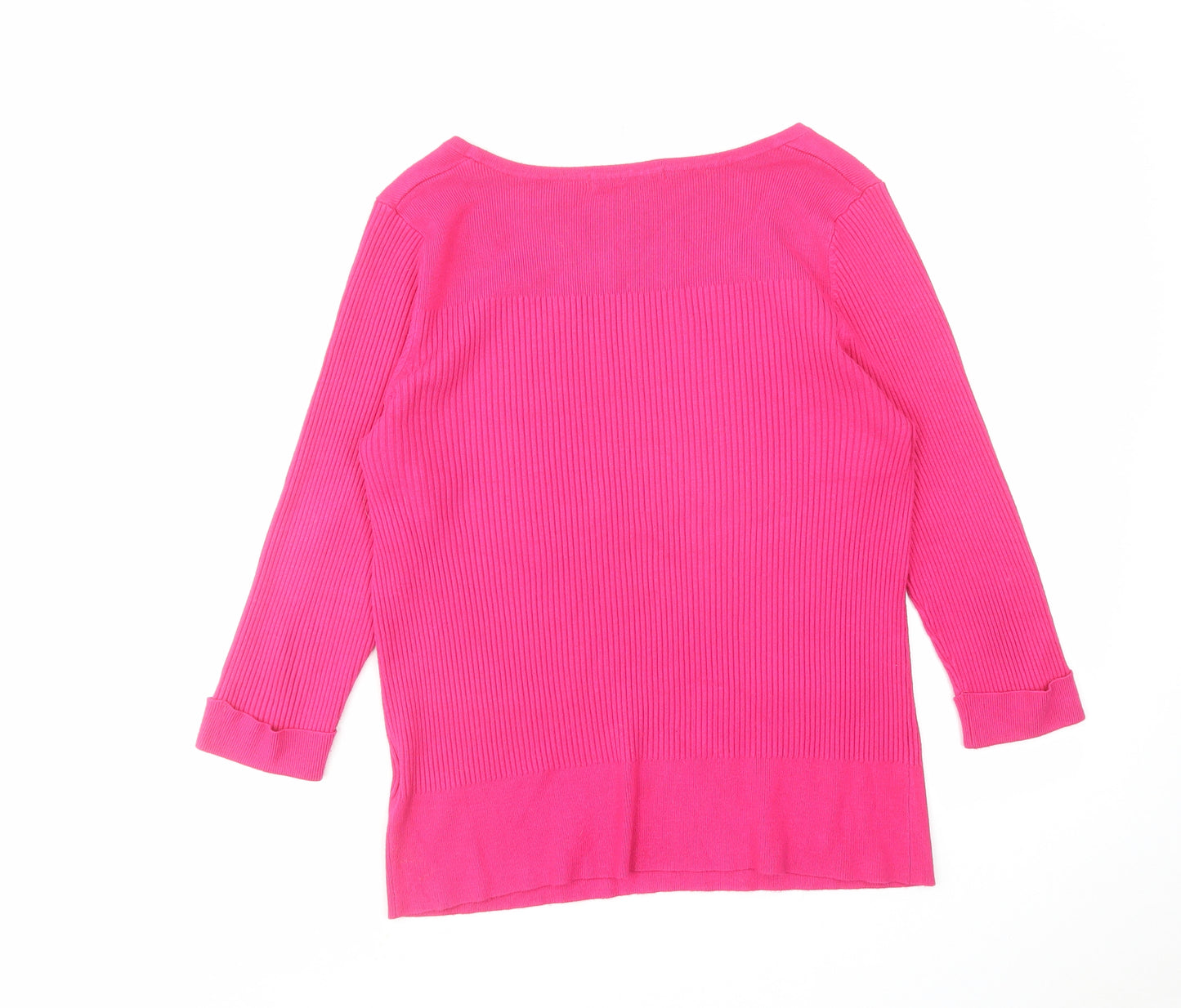 Marks and Spencer Womens Pink Scoop Neck Viscose Pullover Jumper Size 20
