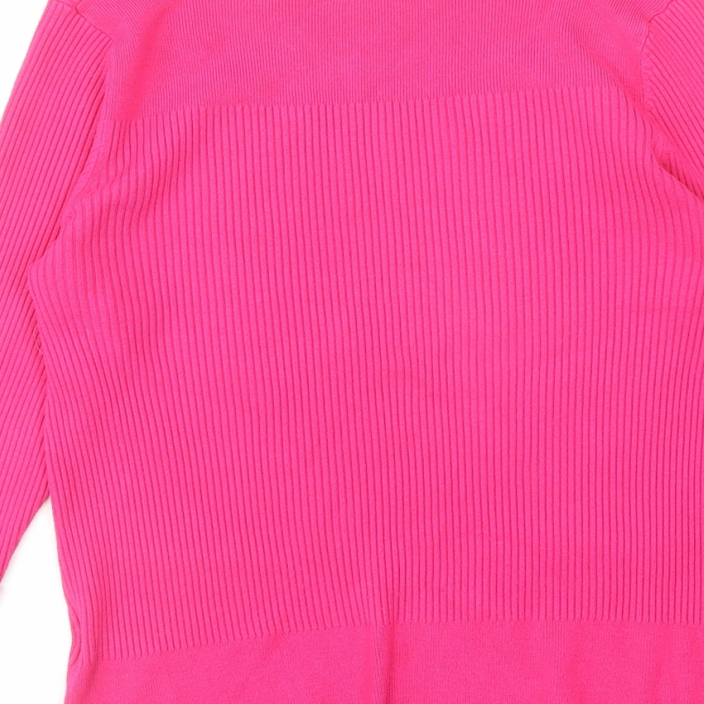Marks and Spencer Womens Pink Scoop Neck Viscose Pullover Jumper Size 20