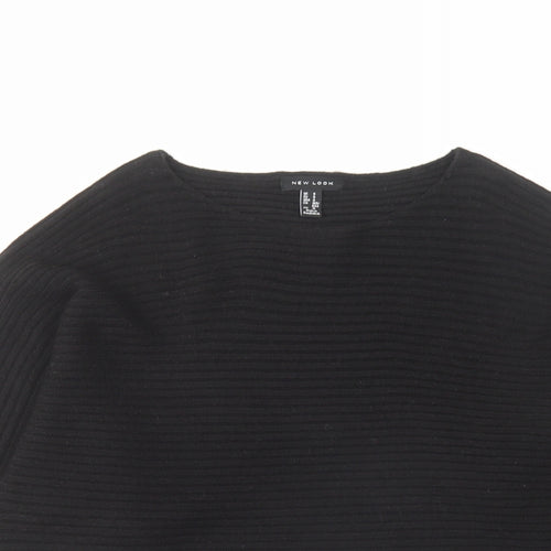 New Look Womens Black Round Neck Acrylic Pullover Jumper Size S