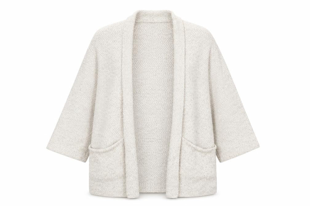 Mango Womens Beige V-Neck Acrylic Cardigan Jumper Size S