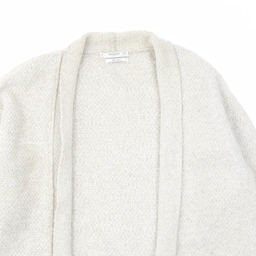 Mango Womens Beige V-Neck Acrylic Cardigan Jumper Size S
