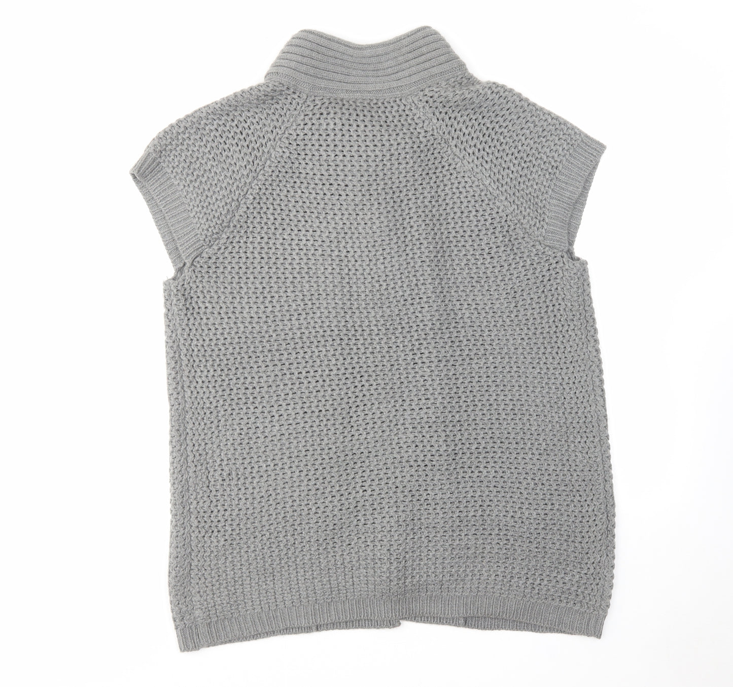 Store Twenty One Womens Grey High Neck Acrylic Cardigan Jumper Size L