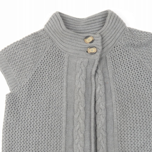 Store Twenty One Womens Grey High Neck Acrylic Cardigan Jumper Size L