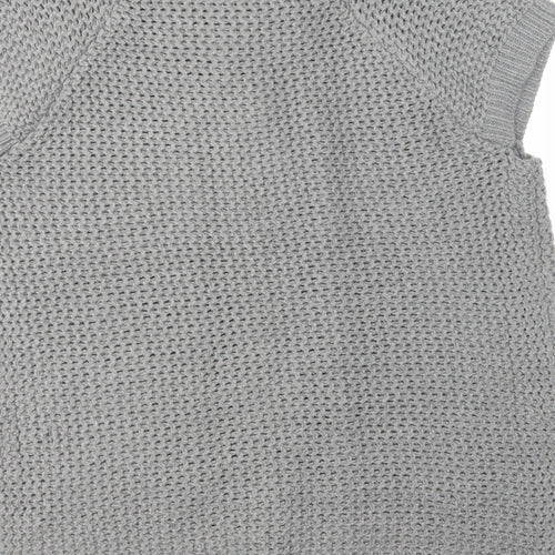 Store Twenty One Womens Grey High Neck Acrylic Cardigan Jumper Size L