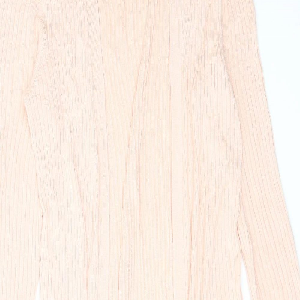 Oasis Womens Pink V-Neck Viscose Cardigan Jumper Size M