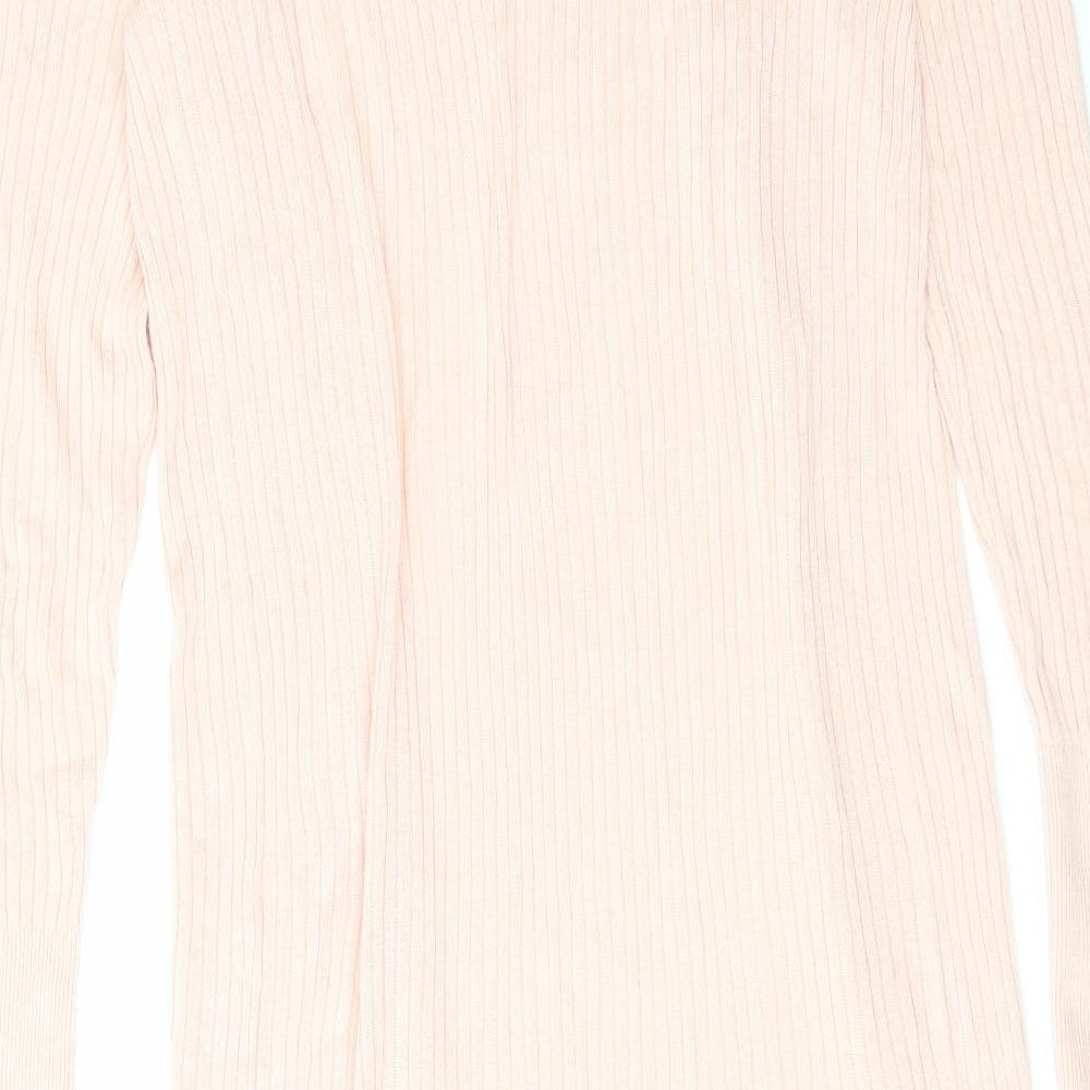 Oasis Womens Pink V-Neck Viscose Cardigan Jumper Size M