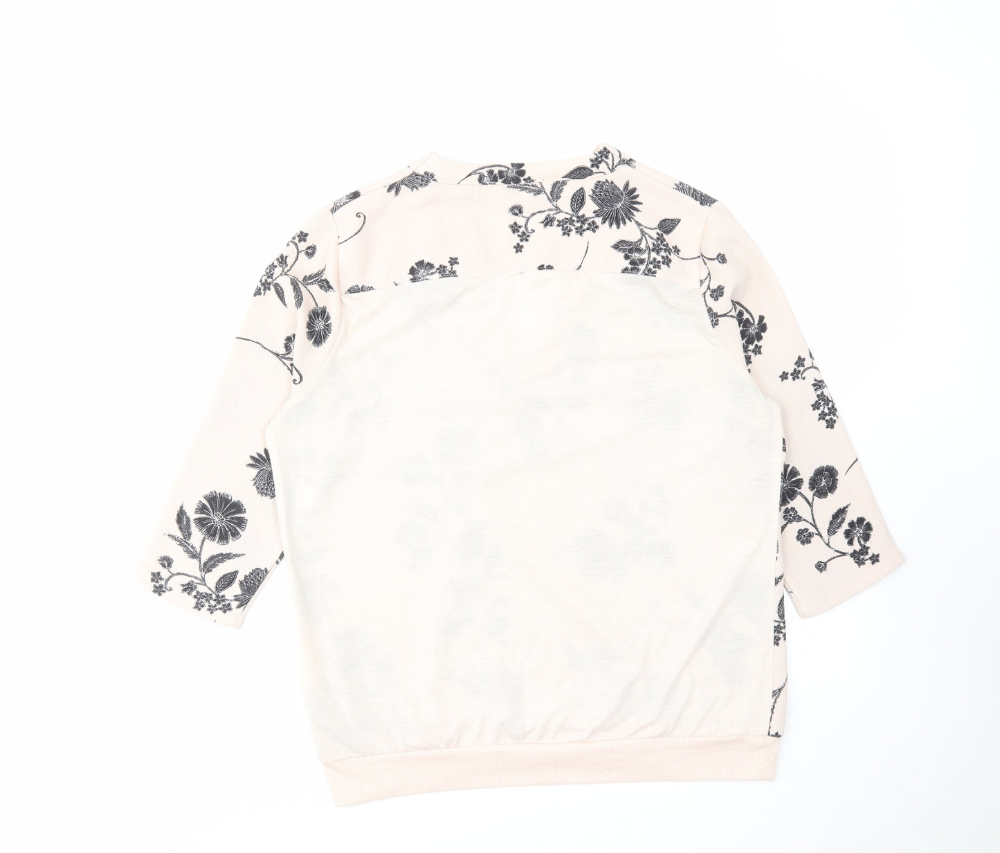 Marks and Spencer Womens Pink Floral Polyester Pullover Sweatshirt Size 14 Pullover