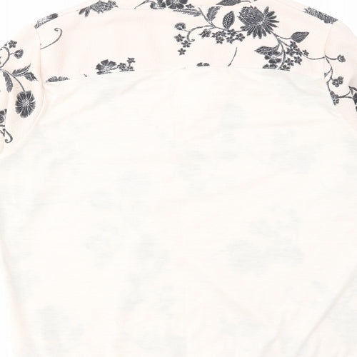 Marks and Spencer Womens Pink Floral Polyester Pullover Sweatshirt Size 14 Pullover