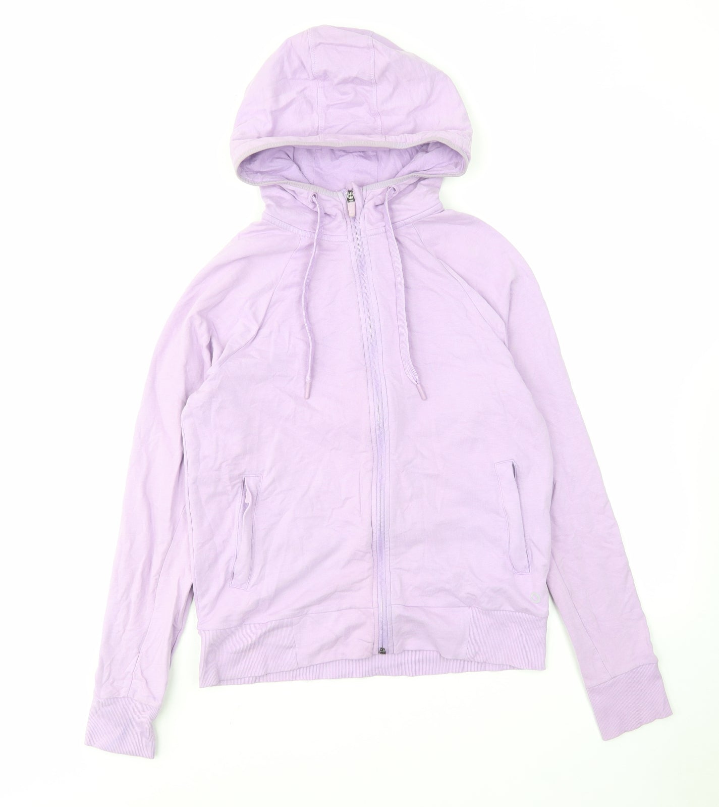 GOOD MOVE Womens Purple Cotton Full Zip Hoodie Size 10 Zip