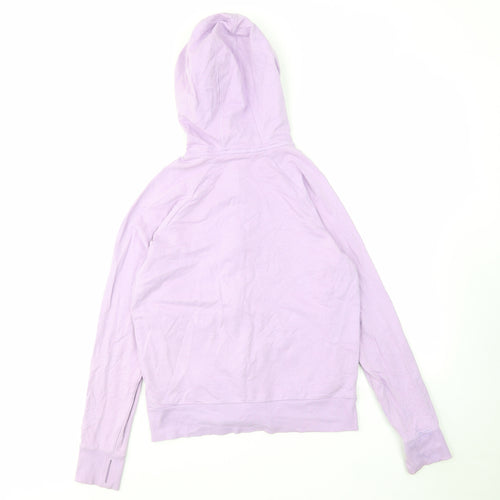 GOOD MOVE Womens Purple Cotton Full Zip Hoodie Size 10 Zip