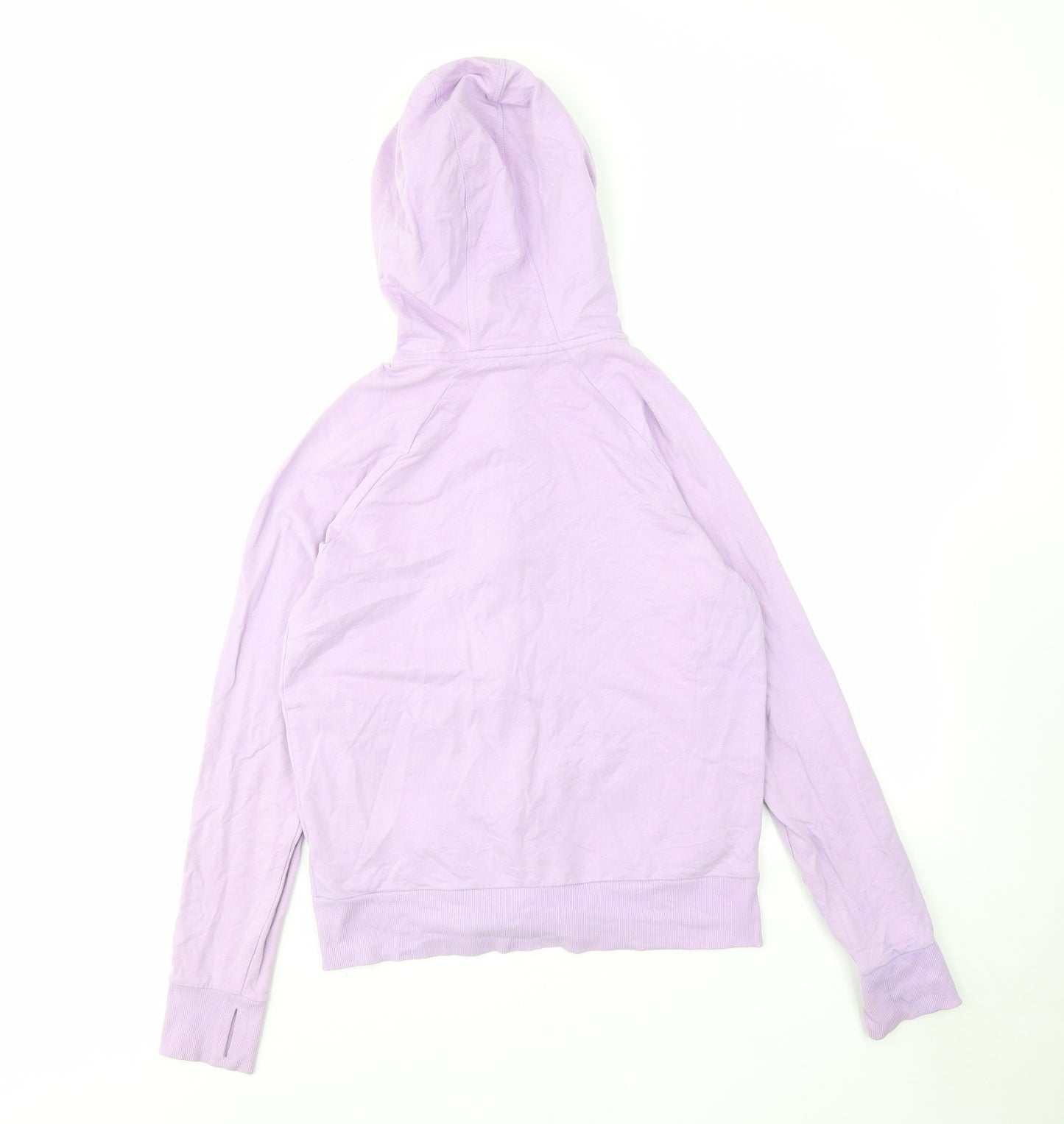 GOOD MOVE Womens Purple Cotton Full Zip Hoodie Size 10 Zip