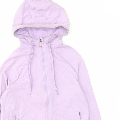 GOOD MOVE Womens Purple Cotton Full Zip Hoodie Size 10 Zip