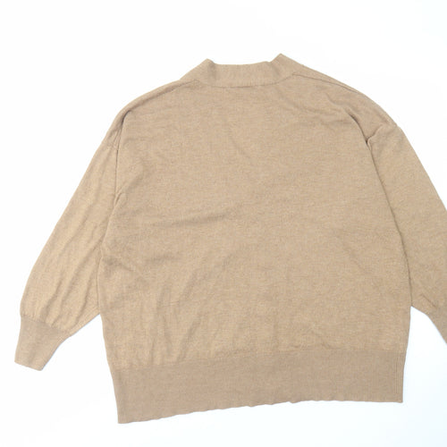 NEXT Womens Brown V-Neck Viscose Cardigan Jumper Size S