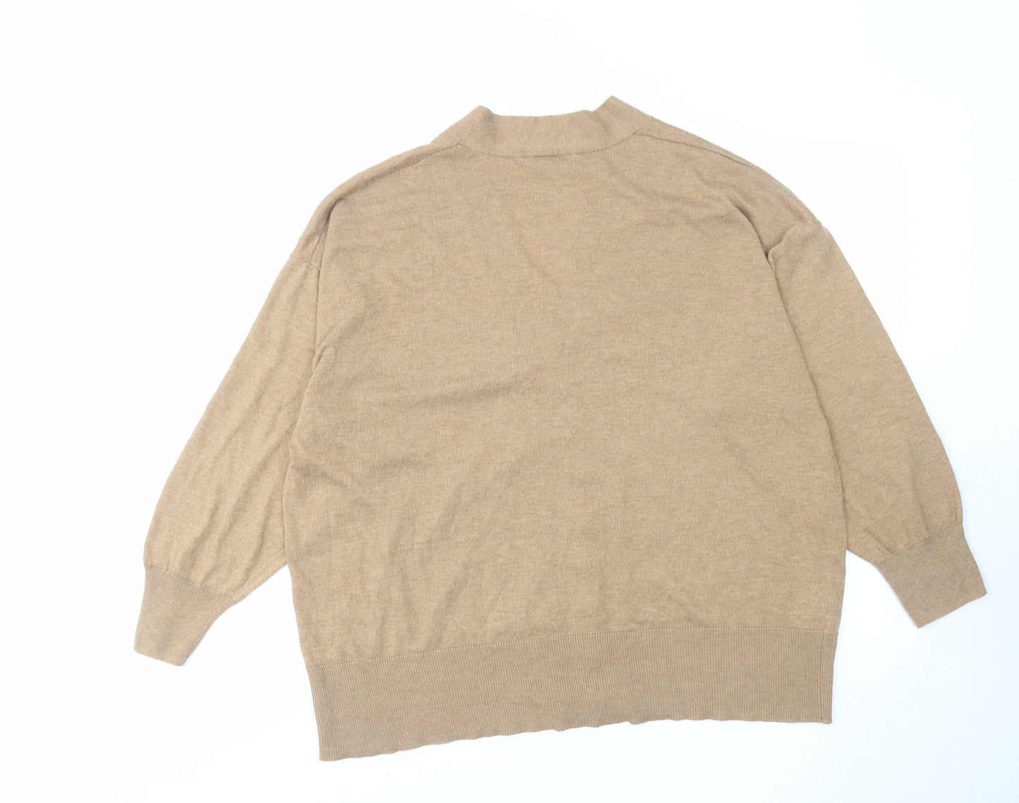 NEXT Womens Brown V-Neck Viscose Cardigan Jumper Size S