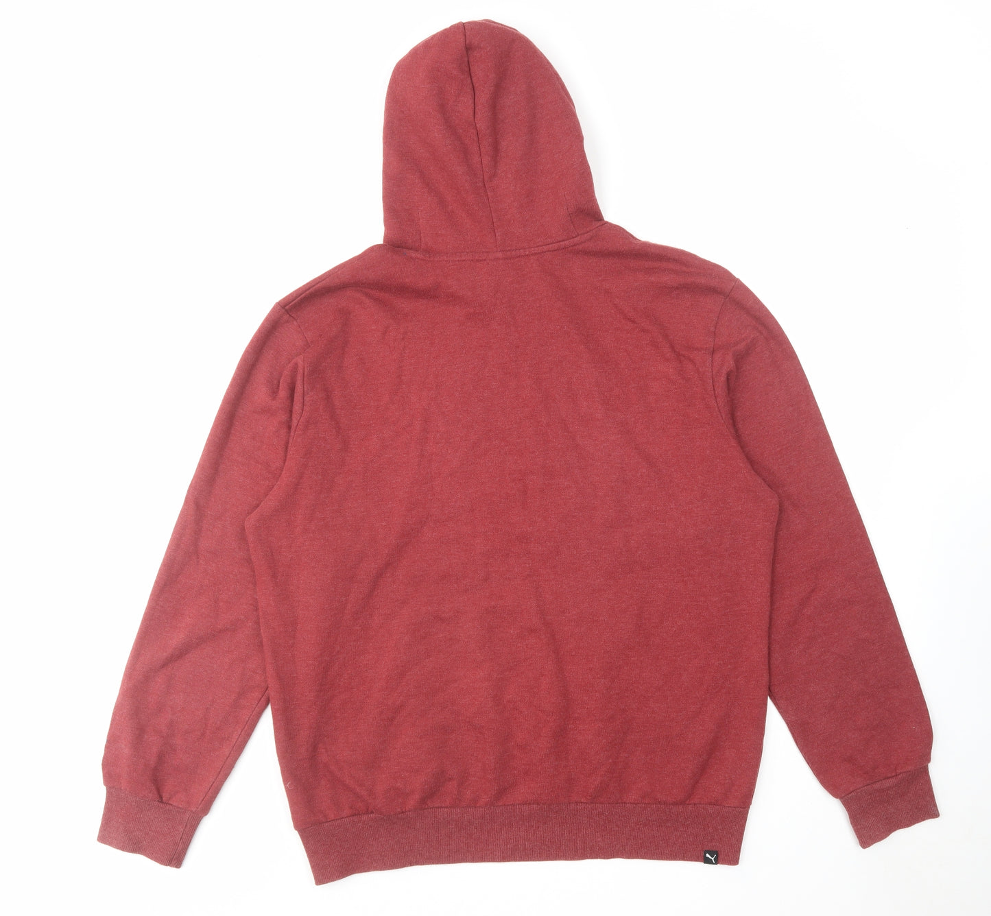 PUMA Mens Red Cotton Pullover Hoodie Size L