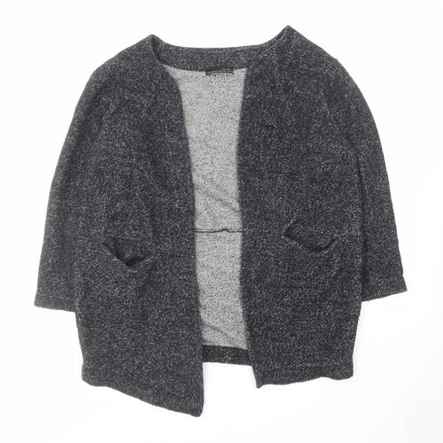 Zara Womens Grey V-Neck Polyester Cardigan Jumper Size S