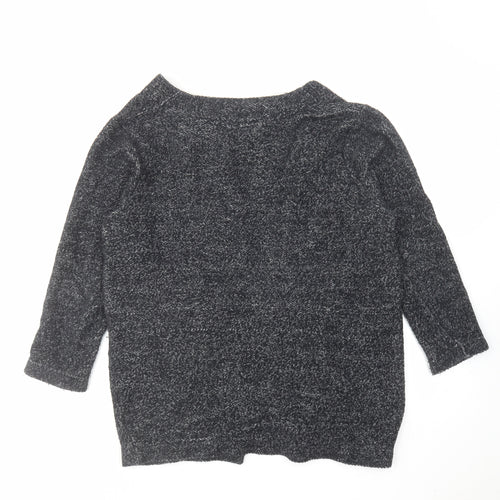 Zara Womens Grey V-Neck Polyester Cardigan Jumper Size S