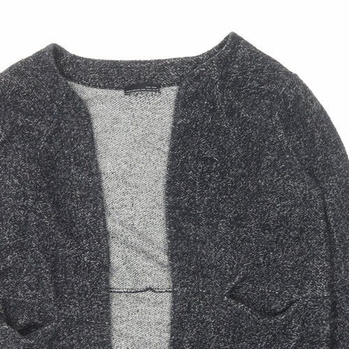 Zara Womens Grey V-Neck Polyester Cardigan Jumper Size S