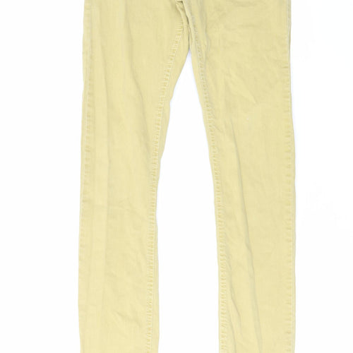 Zara Girls Beige Cotton Skinny Jeans Size 13-14 Years Regular Zip