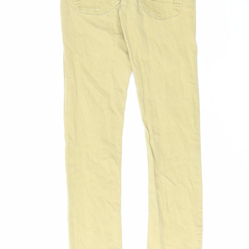 Zara Girls Beige Cotton Skinny Jeans Size 13-14 Years Regular Zip