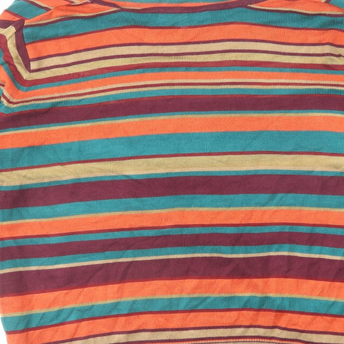 Per Una Womens Multicoloured Boat Neck Striped Acrylic Pullover Jumper Size 16