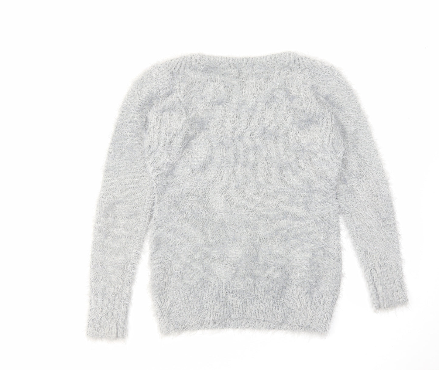 Quiz Womens Grey Round Neck Acrylic Pullover Jumper Size M - Strawberry