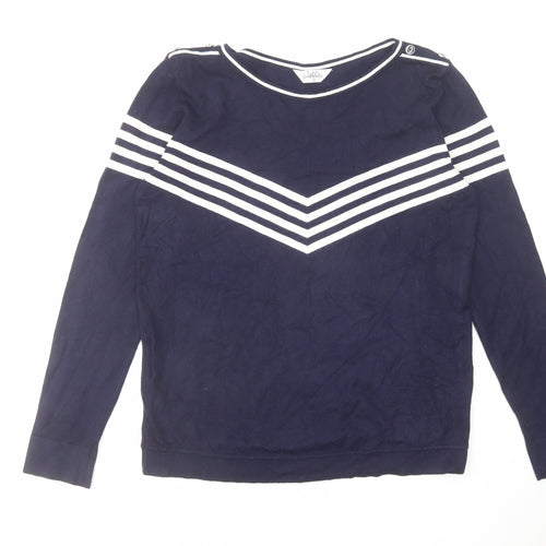 Classic Womens Blue Round Neck Viscose Pullover Jumper Size 12