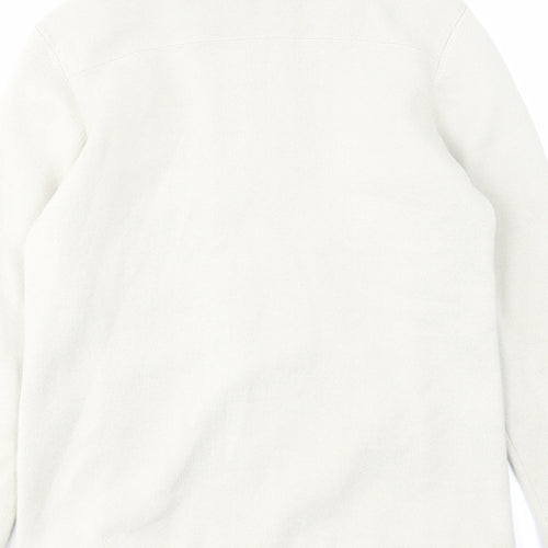 Marks and Spencer Womens Beige High Neck Acrylic Full Zip Jumper Size 14