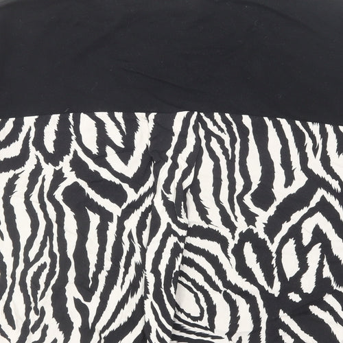 Wallis Womens Black Round Neck Animal Print Acrylic Pullover Jumper Size M - Zebra Print
