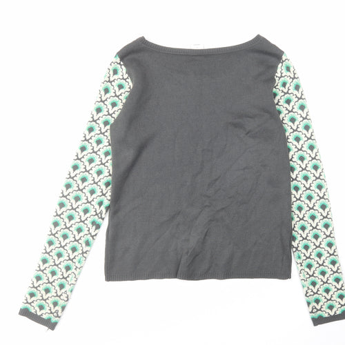 VERO MODA Womens Grey Round Neck Acrylic Pullover Jumper Size S