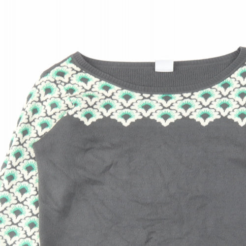 VERO MODA Womens Grey Round Neck Acrylic Pullover Jumper Size S
