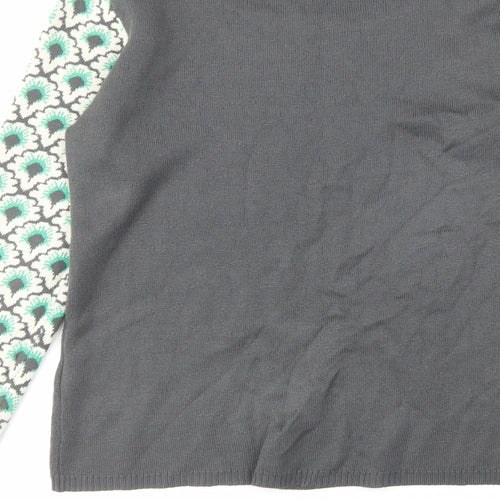 VERO MODA Womens Grey Round Neck Acrylic Pullover Jumper Size S