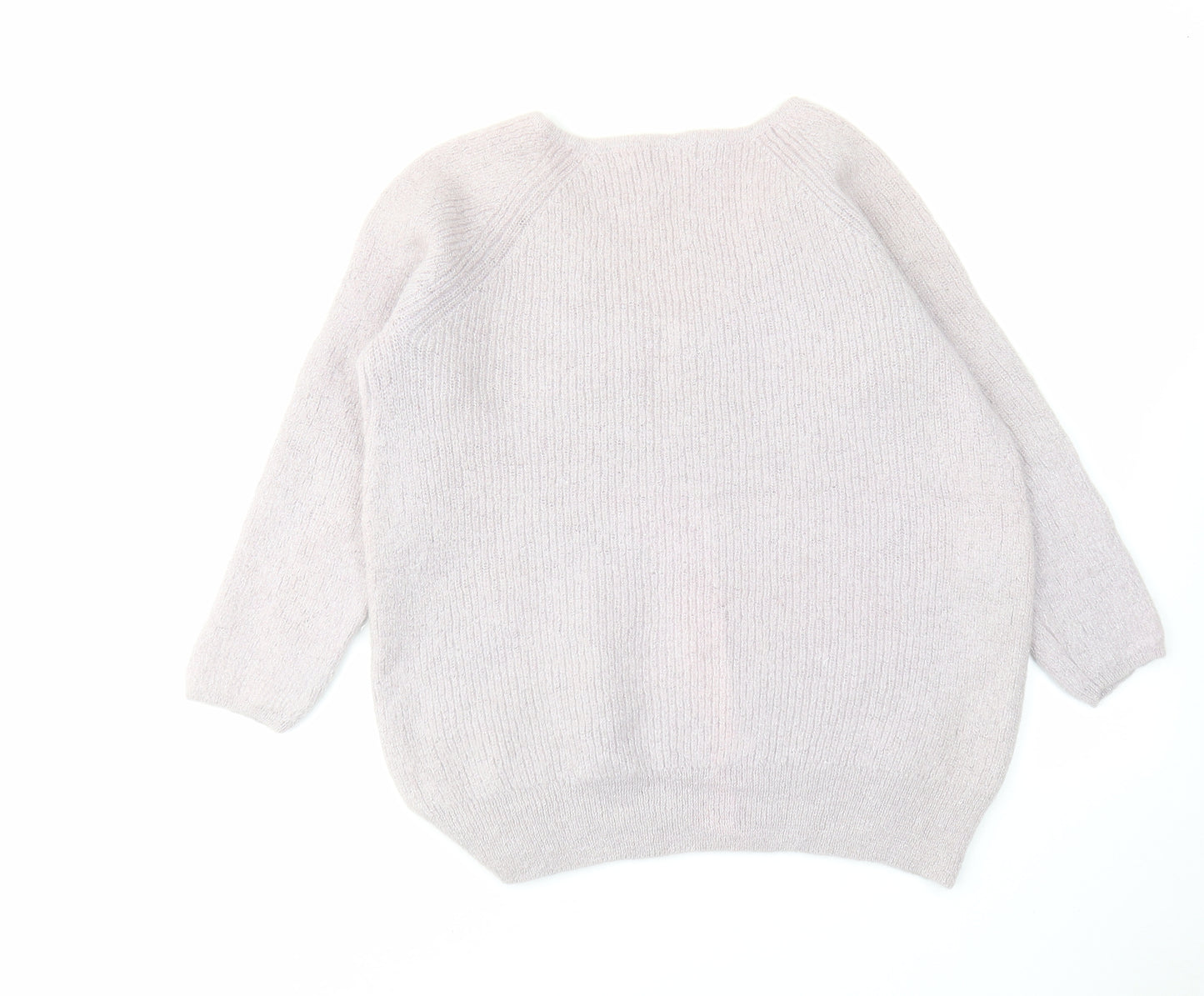 TWIGGY Womens Purple V-Neck Polyamide Pullover Jumper Size 18
