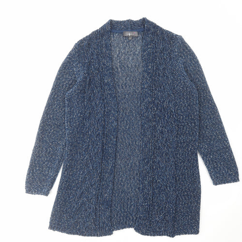 Per Una Womens Blue V-Neck Cotton Cardigan Jumper Size 14