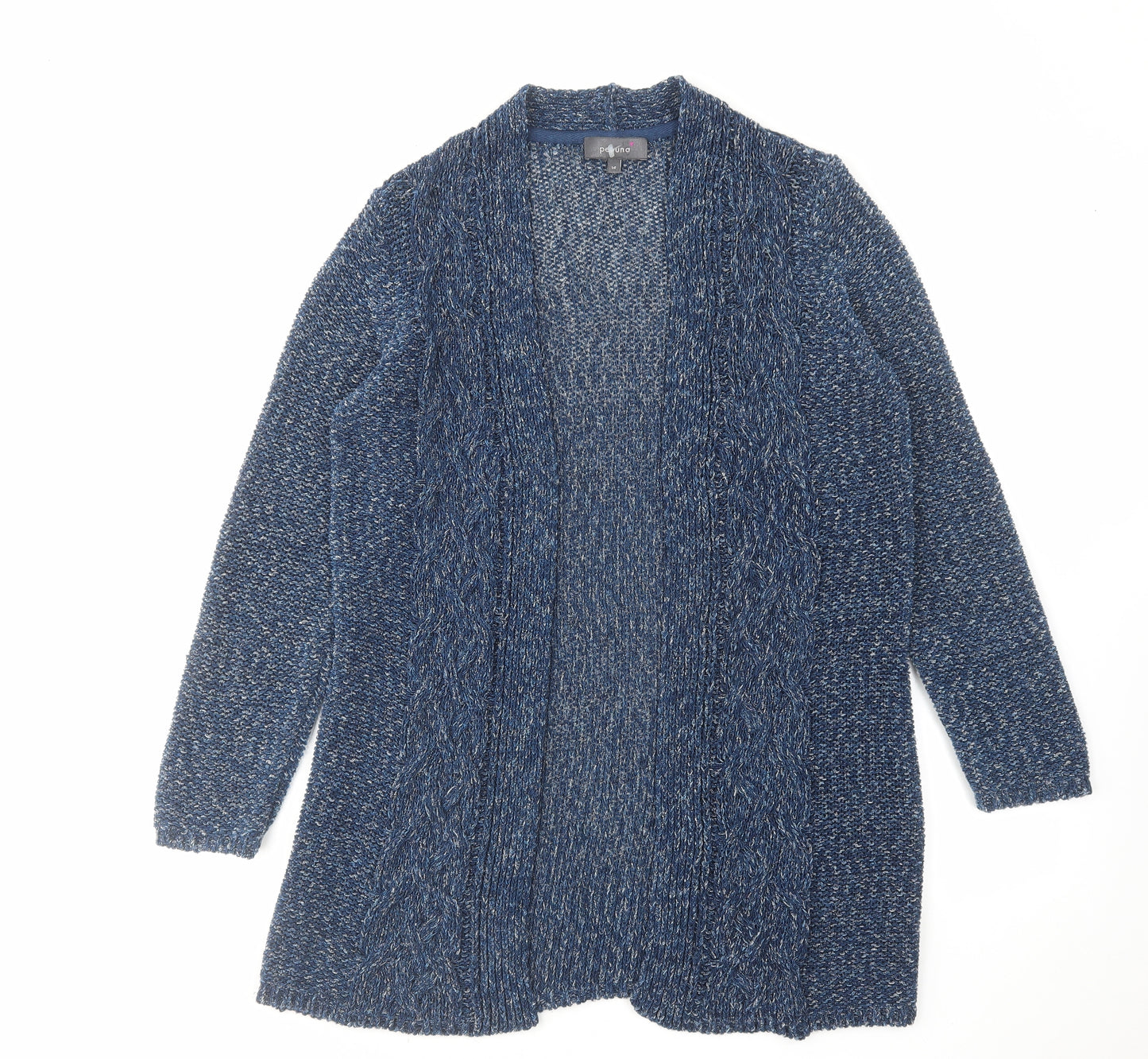 Per Una Womens Blue V-Neck Cotton Cardigan Jumper Size 14
