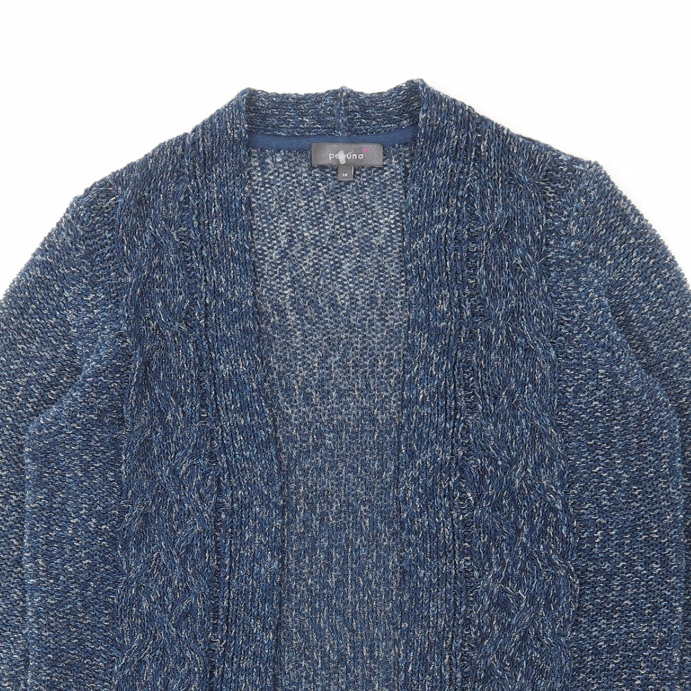 Per Una Womens Blue V-Neck Cotton Cardigan Jumper Size 14