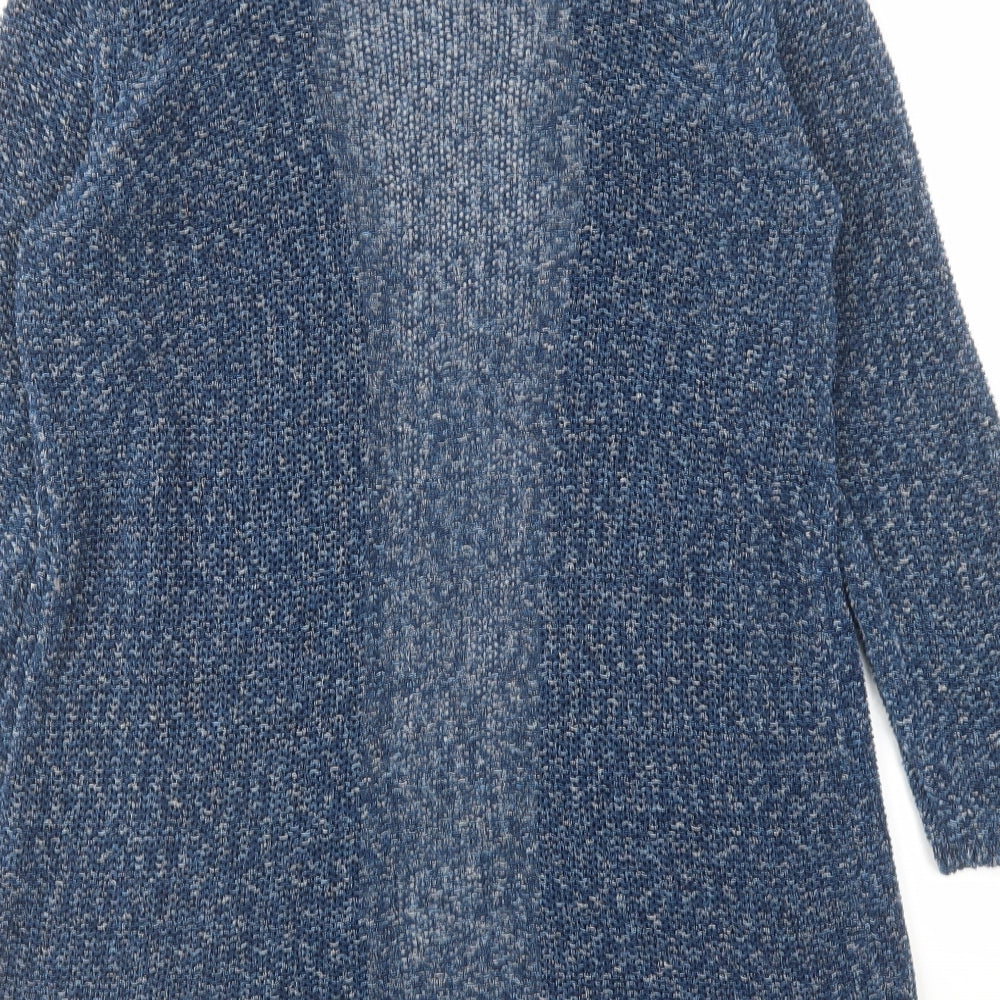 Per Una Womens Blue V-Neck Cotton Cardigan Jumper Size 14
